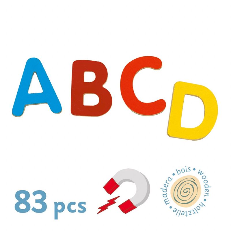Jucarii, Copii si Bebe - Jucarii si jocuri - Jucarii & jocuri educative - Jocuri si jucarii educative - Joc cu magneti 83 Litere colorate, Djeco - Infinity.ro