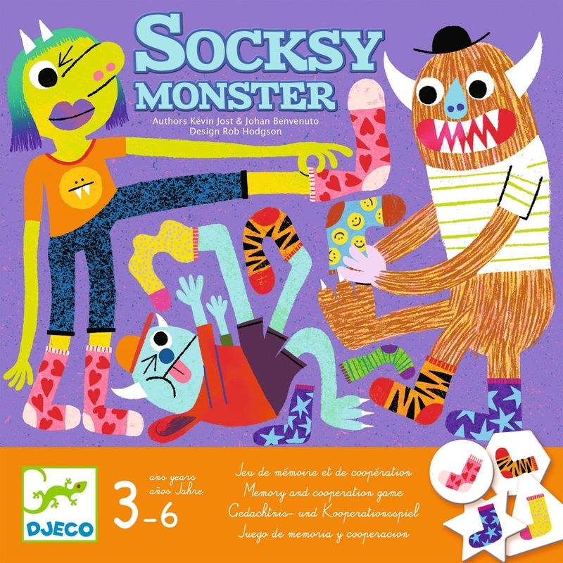 Jucarii, Copii si Bebe - Jucarii si jocuri - Jocuri si puzzle - Jocuri de societate - Joc de cooperare Socksy Monster, Djeco - Infinity.ro