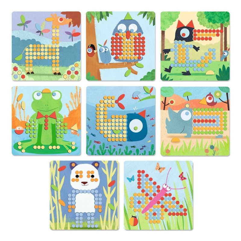 Jucarii, Copii si Bebe - Jucarii si jocuri - Jucarii & jocuri educative - Seturi de artizanat - Joc educativ Mozaic rigolo, Djeco - Infinity.ro