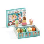 Jucarii, Copii si Bebe - Jucarii si jocuri - Jucarii de rol - Set joaca supermarket - Joc de rol din lemn Gelateria Lina & Lino, Djeco - Infinity.ro