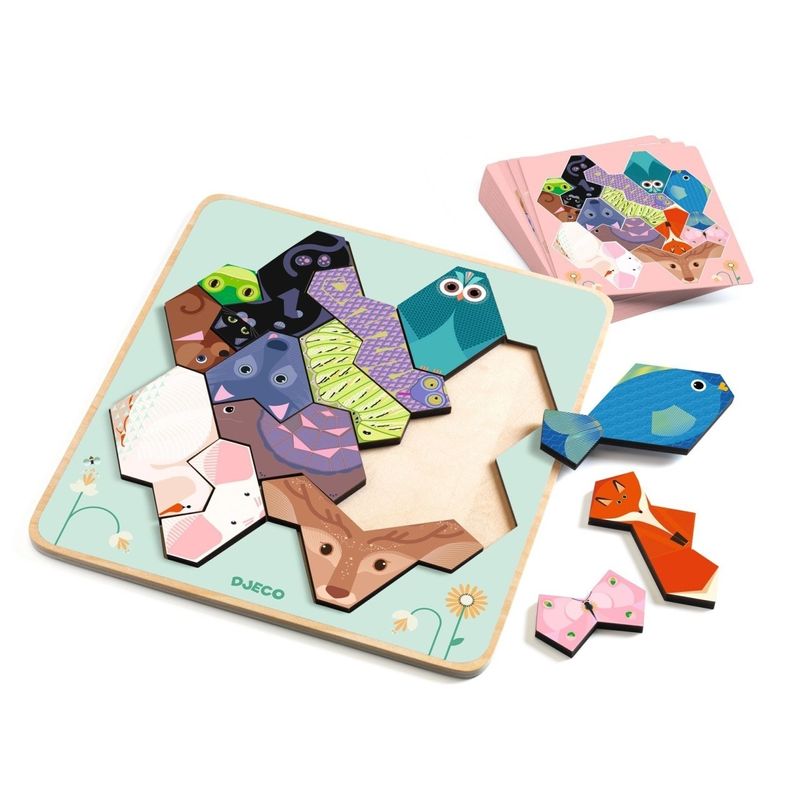 Jucarii, Copii si Bebe - Jucarii si jocuri - Jucarii & jocuri educative - Jocuri si jucarii educative - Joc Educativ Geometrie si Animale, Djeco - Infinity.ro