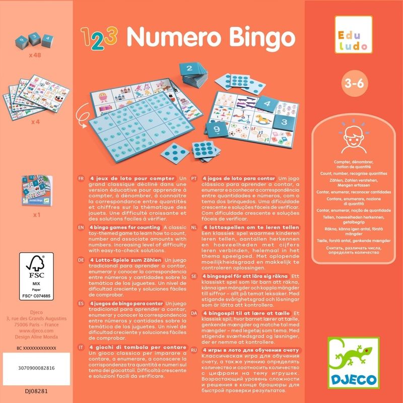 Jucarii, Copii si Bebe - Jucarii si jocuri - Jocuri si puzzle - Jocuri de societate - Joc educativ Numero Bingo, Djeco - Infinity.ro
