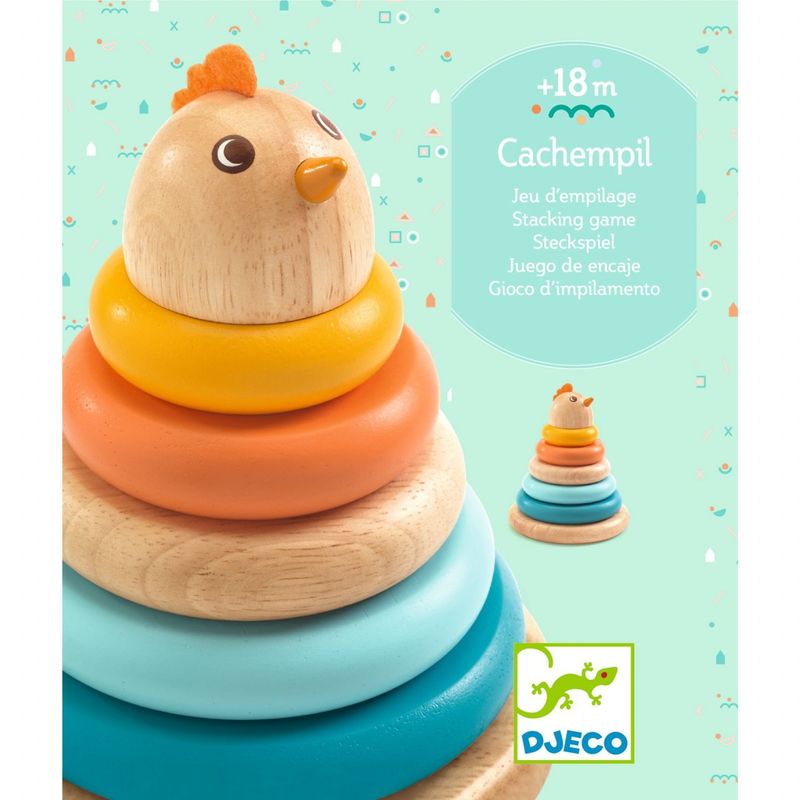 Jucarii, Copii si Bebe - Jucarii si jocuri - Jucarii & jocuri educative - Jocuri si jucarii educative - Jucarie educativa din lemn Turn puisor, Djeco - Infinity.ro