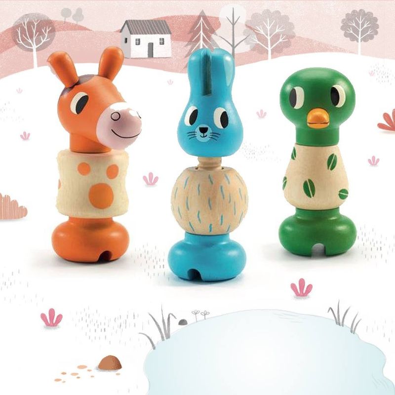 Jucarii, Copii si Bebe - Jucarii si jocuri - Jucarii bebelusi - Jucarii interactive bebelusi - Jucarie motorica Animale cu surub Rondanimo Djeco - Infinity.ro