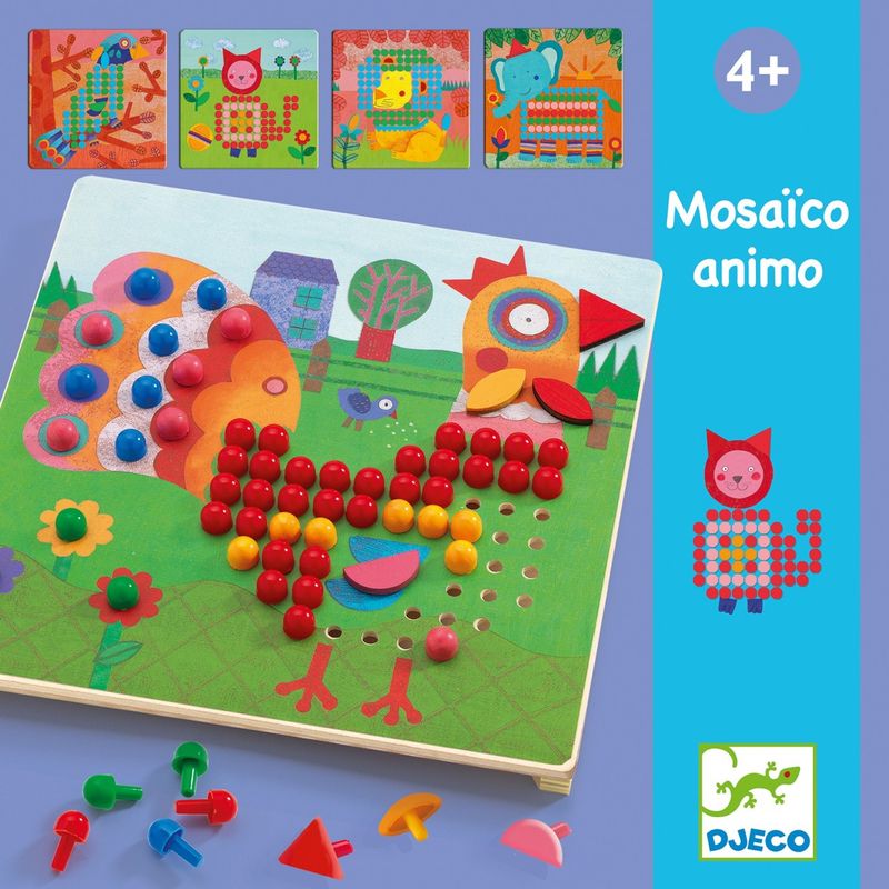 Jucarii, Copii si Bebe - Jucarii si jocuri - Jucarii & jocuri educative - Seturi de artizanat - Jucarie educativa Mozaic animo, Djeco - Infinity.ro