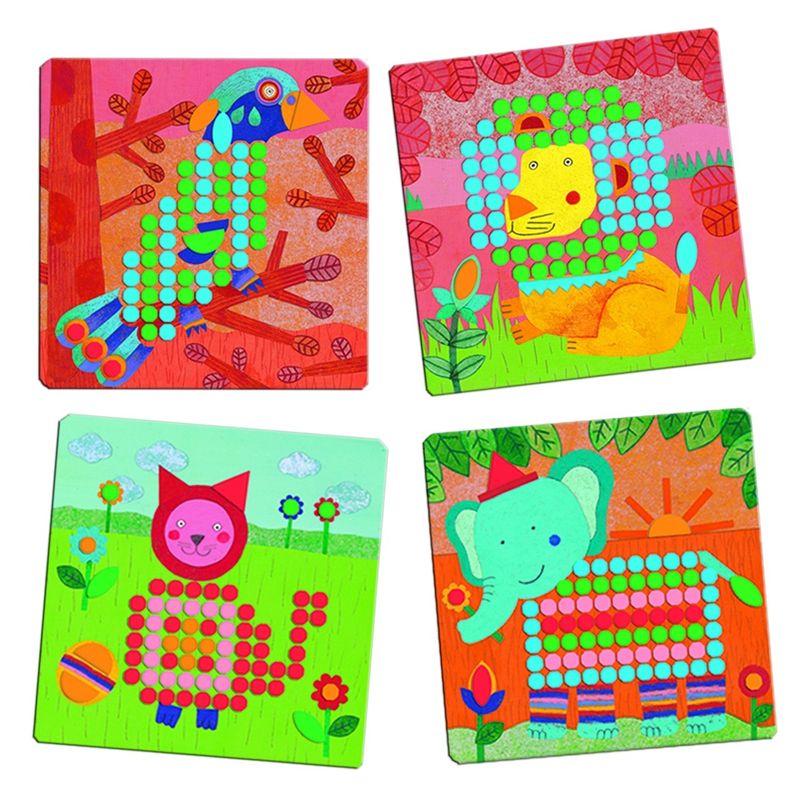 Jucarii, Copii si Bebe - Jucarii si jocuri - Jucarii & jocuri educative - Seturi de artizanat - Jucarie educativa Mozaic animo, Djeco - Infinity.ro