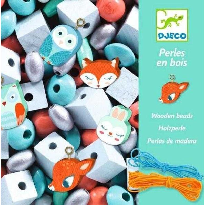Jucarii, Copii si Bebe - Jucarii si jocuri - Jucarii & jocuri educative - Seturi de artizanat - Margele de insirat din lemn Animalute, Djeco - Infinity.ro