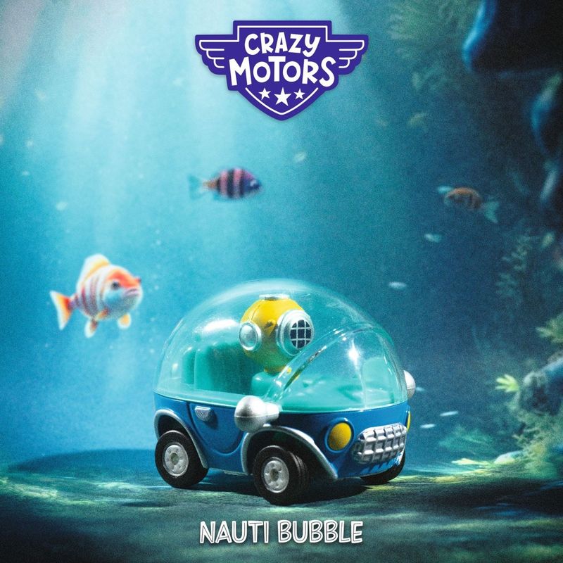 Jucarii, Copii si Bebe - Jucarii si jocuri - Vehicule si jucarii cu telecomanda - Elicoptere, avioane si nave de jucarie - Mini submarin Colectia Crazy Motors, Djeco - Infinity.ro