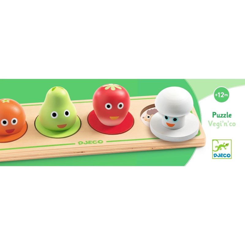 Jucarii, Copii si Bebe - Jucarii si jocuri - Jocuri si puzzle - Puzzle - Puzzle din lemn Fructe si legume, Djeco - Infinity.ro