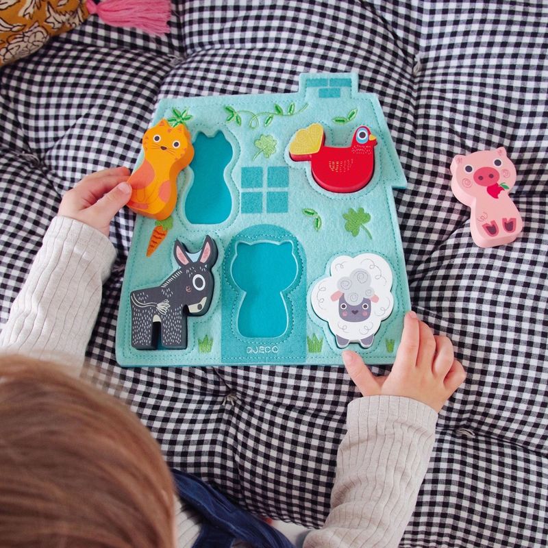 Jucarii, Copii si Bebe - Jucarii si jocuri - Jocuri si puzzle - Puzzle - Puzzle din lemn cu baza din fetru, Djeco - Infinity.ro
