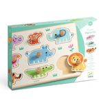 Jucarii, Copii si Bebe - Jucarii si jocuri - Jocuri si puzzle - Puzzle - Puzzle din lemn cu animale salbatice, Djeco - Infinity.ro