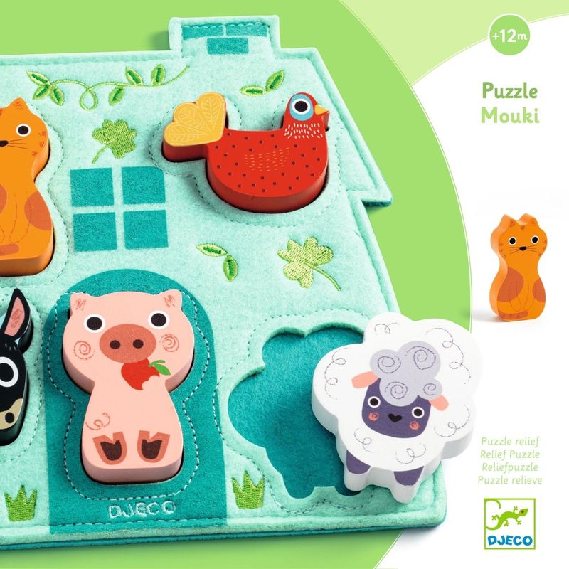 Jucarii, Copii si Bebe - Jucarii si jocuri - Jocuri si puzzle - Puzzle - Puzzle din lemn cu baza din fetru, Djeco - Infinity.ro