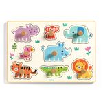 Jucarii, Copii si Bebe - Jucarii si jocuri - Jocuri si puzzle - Puzzle - Puzzle din lemn cu animale salbatice, Djeco - Infinity.ro