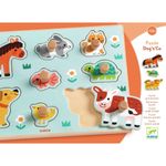 Jucarii, Copii si Bebe - Jucarii si jocuri - Jocuri si puzzle - Puzzle - Puzzle din lemn cu butoni, Djeco - Infinity.ro