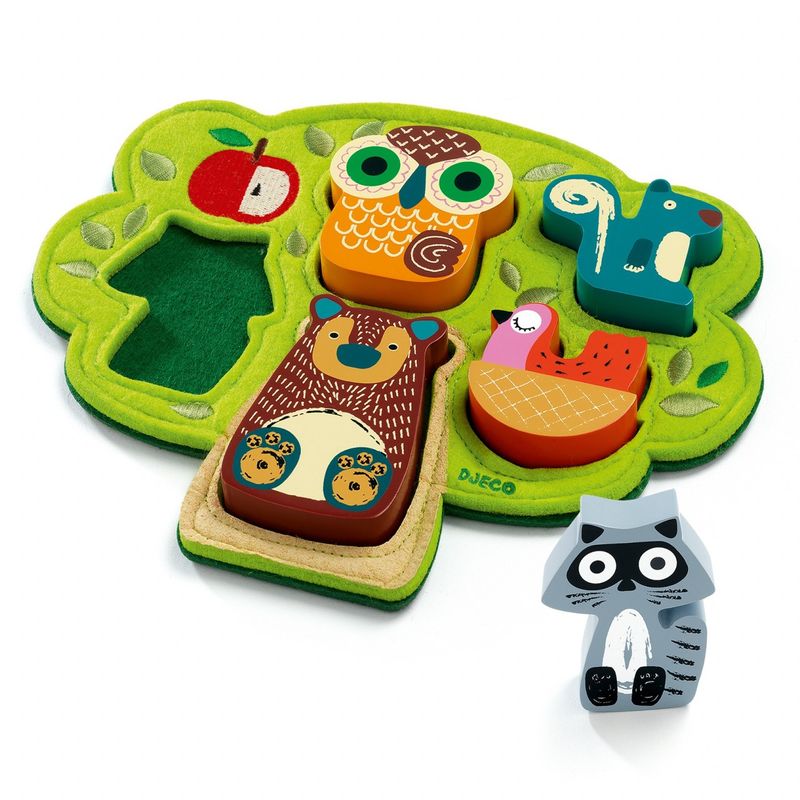 Jucarii, Copii si Bebe - Jucarii si jocuri - Jocuri si puzzle - Puzzle - Puzzle din lemn si fetru Oski, Djeco - Infinity.ro