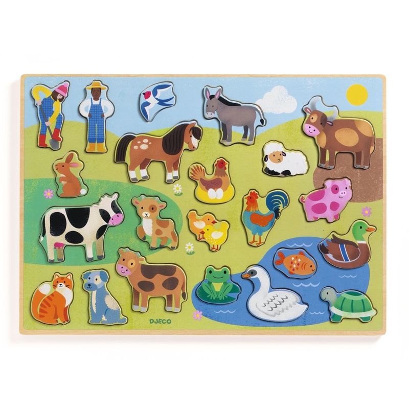 Jucarii, Copii si Bebe - Jucarii si jocuri - Jocuri si puzzle - Puzzle - Puzzle din lemn Ferma, Djeco - Infinity.ro
