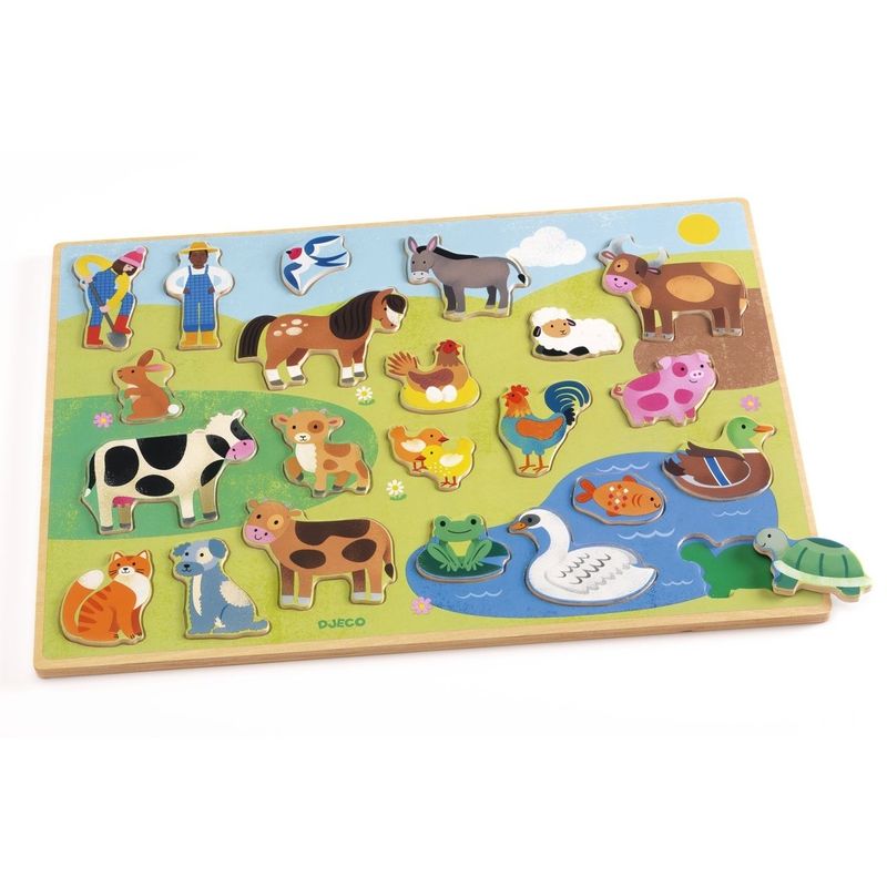 Jucarii, Copii si Bebe - Jucarii si jocuri - Jocuri si puzzle - Puzzle - Puzzle din lemn Ferma, Djeco - Infinity.ro