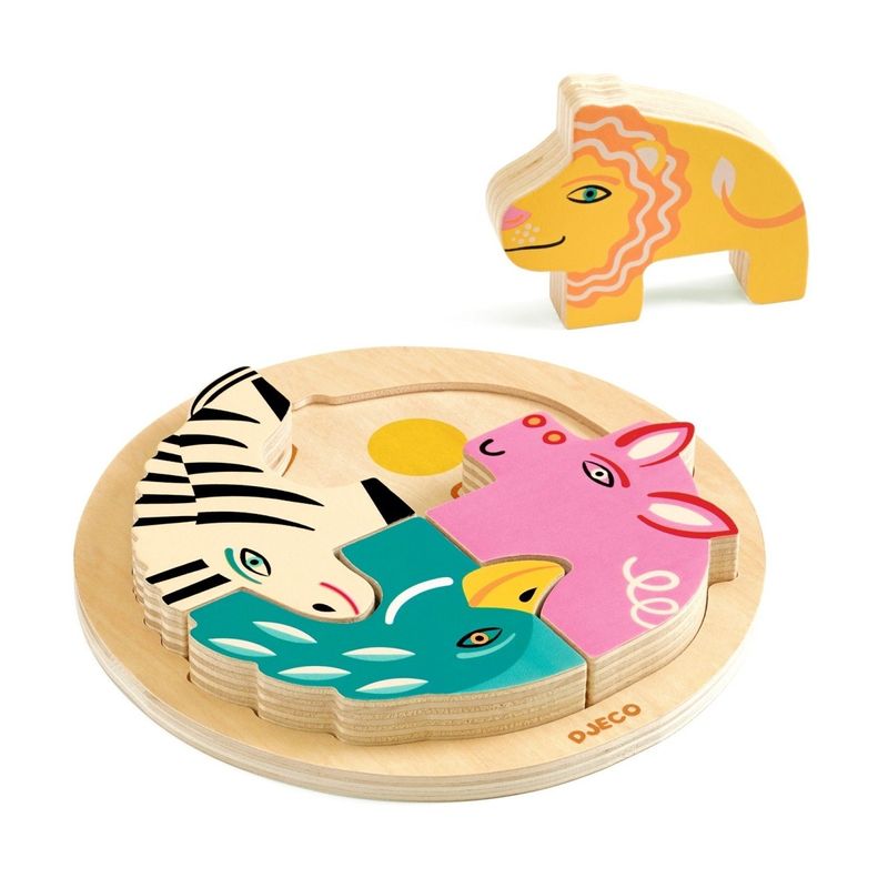 Jucarii, Copii si Bebe - Jucarii si jocuri - Jocuri si puzzle - Puzzle - Puzzle din lemn Rondo Leo, Djeco - Infinity.ro