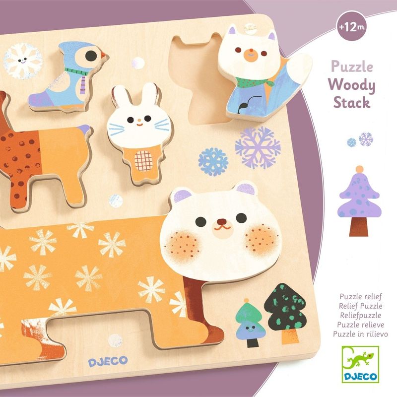 Jucarii, Copii si Bebe - Jucarii si jocuri - Jocuri si puzzle - Puzzle - Puzzle lemn animale simpatice, Djeco - Infinity.ro
