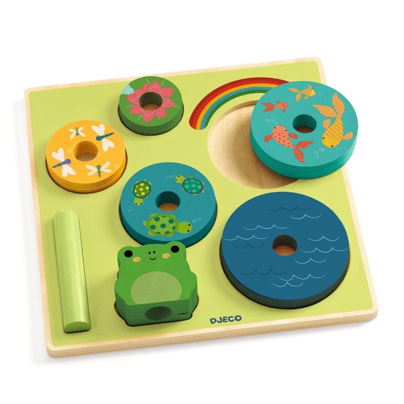 Jucarii, Copii si Bebe - Jucarii si jocuri - Jocuri si puzzle - Puzzle - Puzzle si joc din lemn de stivuit, Djeco - Infinity.ro