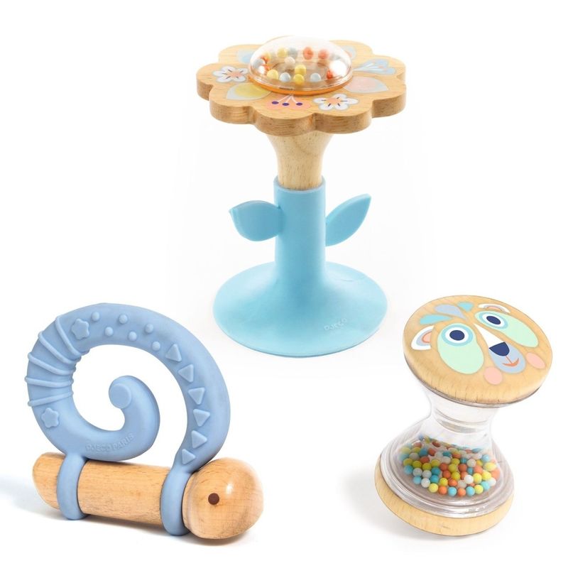 Jucarii, Copii si Bebe - Jucarii si jocuri - Jucarii bebelusi - Jucarii interactive bebelusi - Set 3 jucarii bebe, Djeco - Infinity.ro