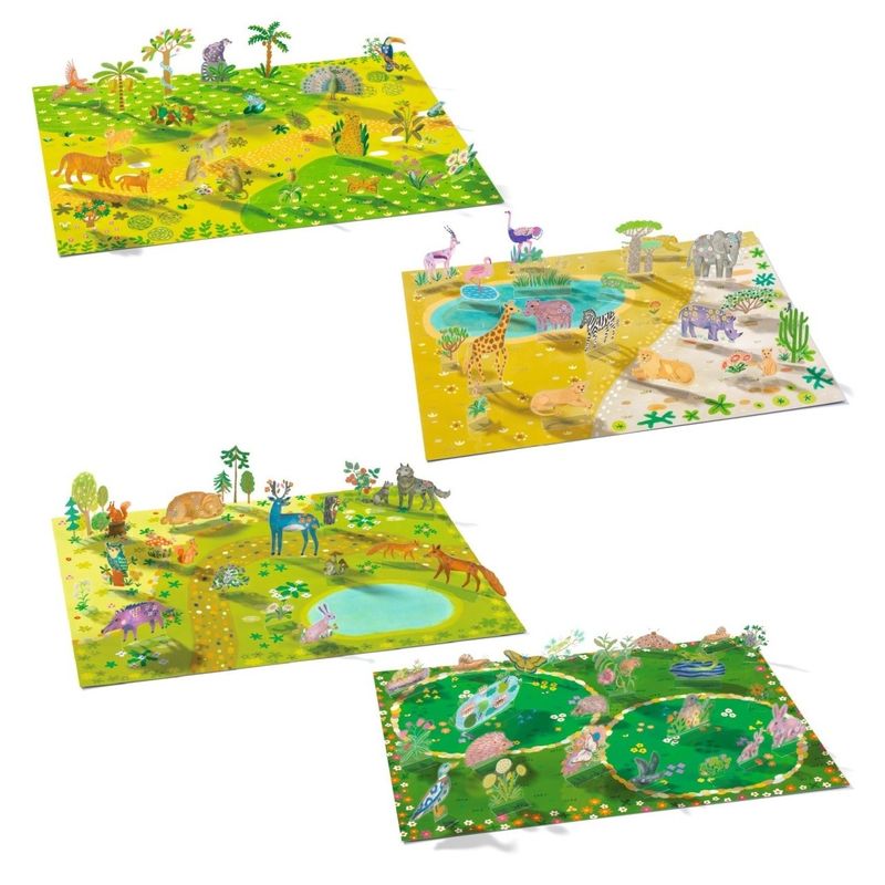 Jucarii, Copii si Bebe - Jucarii si jocuri - Jucarii & jocuri educative - Seturi de artizanat - Set creativ de stickere reutilizabile Animale, Djeco - Infinity.ro