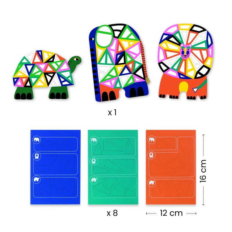 Jucarii, Copii si Bebe - Jucarii si jocuri - Jucarii & jocuri educative - Seturi de artizanat - Set creativ mozaic Animale, Djeco - Infinity.ro