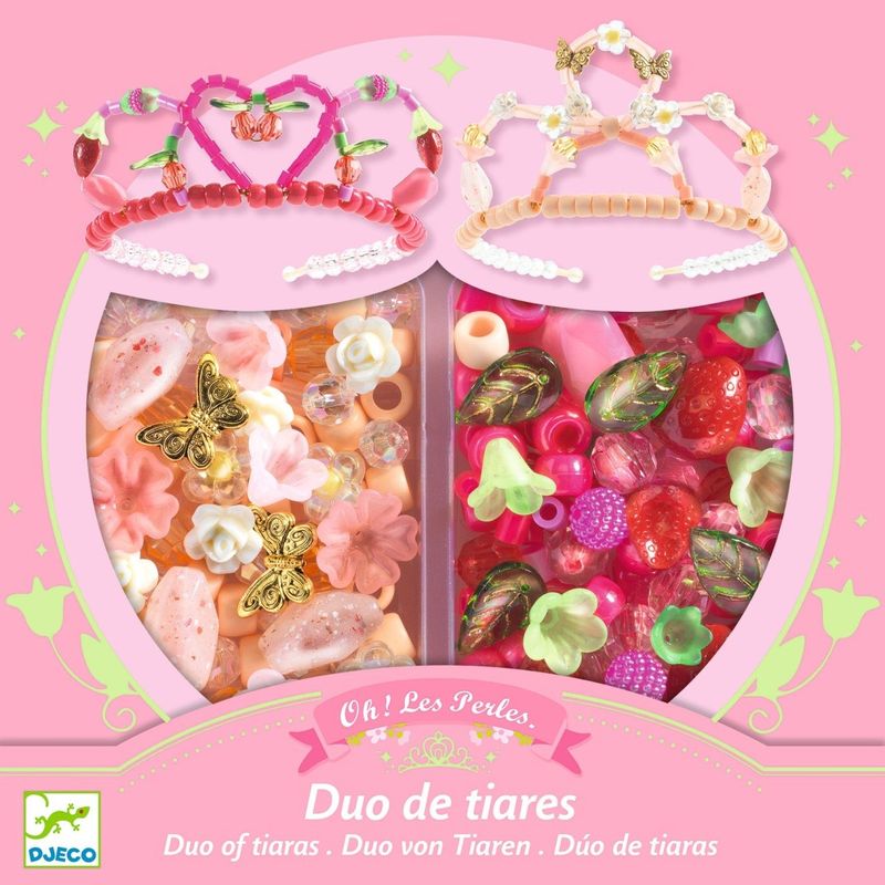 Jucarii, Copii si Bebe - Jucarii si jocuri - Jucarii & jocuri educative - Seturi de artizanat - Set creativ diademe roz, Djeco - Infinity.ro