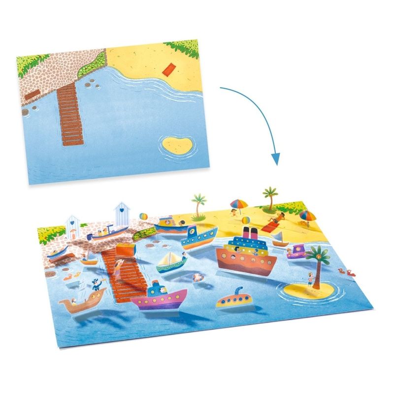 Jucarii, Copii si Bebe - Jucarii si jocuri - Jucarii & jocuri educative - Seturi de artizanat - Set creativ de stickere reutilizabile Masini, Djeco - Infinity.ro