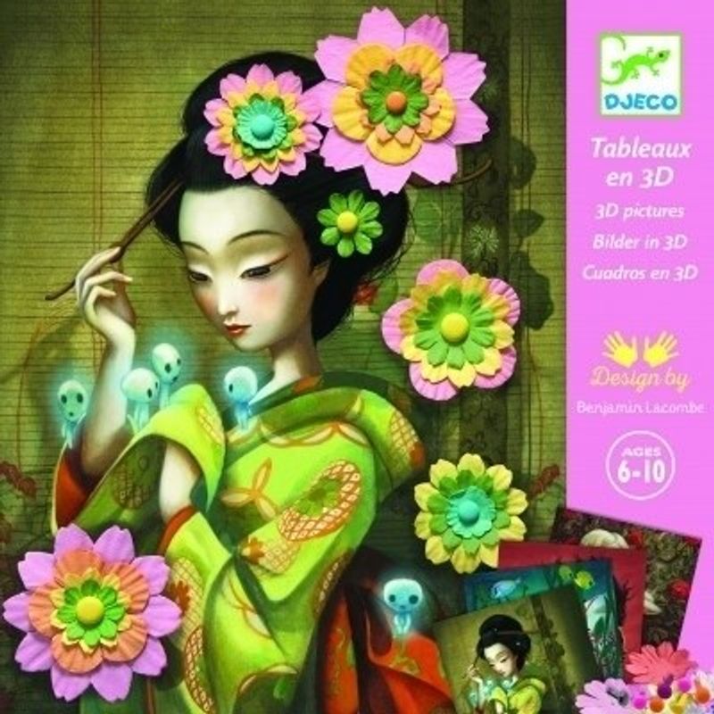 Jucarii, Copii si Bebe - Jucarii si jocuri - Jucarii & jocuri educative - Seturi de artizanat - Set creativ Portrete cu flori din hartie, Djeco - Infinity.ro