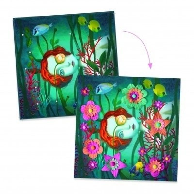 Jucarii, Copii si Bebe - Jucarii si jocuri - Jucarii & jocuri educative - Seturi de artizanat - Set creativ Portrete cu flori din hartie, Djeco - Infinity.ro