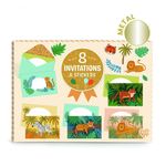 Casa si Gradina - Decoratiuni - Decoratiuni petrecere - Accesorii pentru petrecere - Set de invitatii cu animale din jungla, Djeco - Infinity.ro