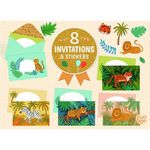 Casa si Gradina - Decoratiuni - Decoratiuni petrecere - Accesorii pentru petrecere - Set de invitatii cu animale din jungla, Djeco - Infinity.ro
