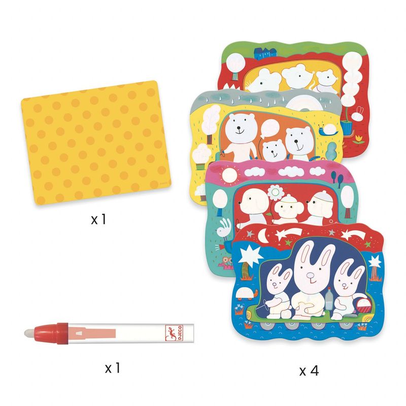 Jucarii, Copii si Bebe - Jucarii si jocuri - Jucarii & jocuri educative - Seturi pictura si desen - Set pictura cu apa La drum, Djeco - Infinity.ro