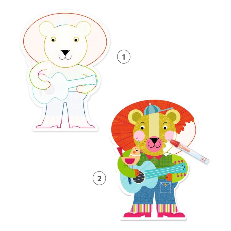 Jucarii, Copii si Bebe - Jucarii si jocuri - Jucarii & jocuri educative - Seturi pictura si desen - Set pictura cu apa Animalo-Len, Djeco - Infinity.ro