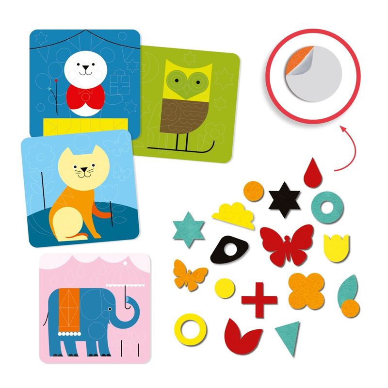Jucarii, Copii si Bebe - Jucarii si jocuri - Jucarii & jocuri educative - Seturi de artizanat - Tablouri cu fetru Animale, Djeco - Infinity.ro