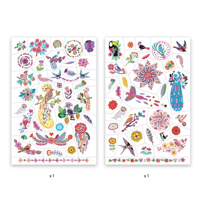 Ingrijire personala si Cosmetice - Ingrijire personala - Ingrijire corp - Tatuaje temporare - Tatuaje Pasari multicolore, Djeco - Infinity.ro