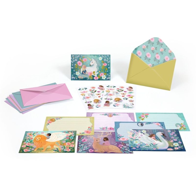 Casa si Gradina - Decoratiuni - Decoratiuni petrecere - Accesorii pentru petrecere - Set de invitatii Animale fantastice, Djeco - Infinity.ro