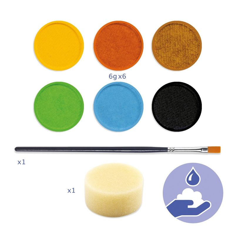Ingrijire personala si Cosmetice - Ingrijire personala - Ingrijire corp - Tatuaje temporare - Trusa make-up culori natur non alergice, Djeco - Infinity.ro