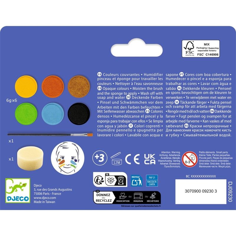 Ingrijire personala si Cosmetice - Ingrijire personala - Ingrijire corp - Tatuaje temporare - Trusa make-up culori natur non alergice, Djeco - Infinity.ro