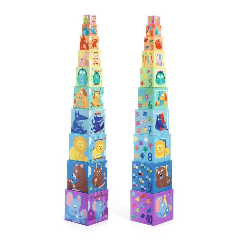 Jucarii, Copii si Bebe - Jucarii si jocuri - Seturi de constructie si cuburi - Cuburi si caramizi - Turn de construit Curcubeu, Djeco - Infinity.ro