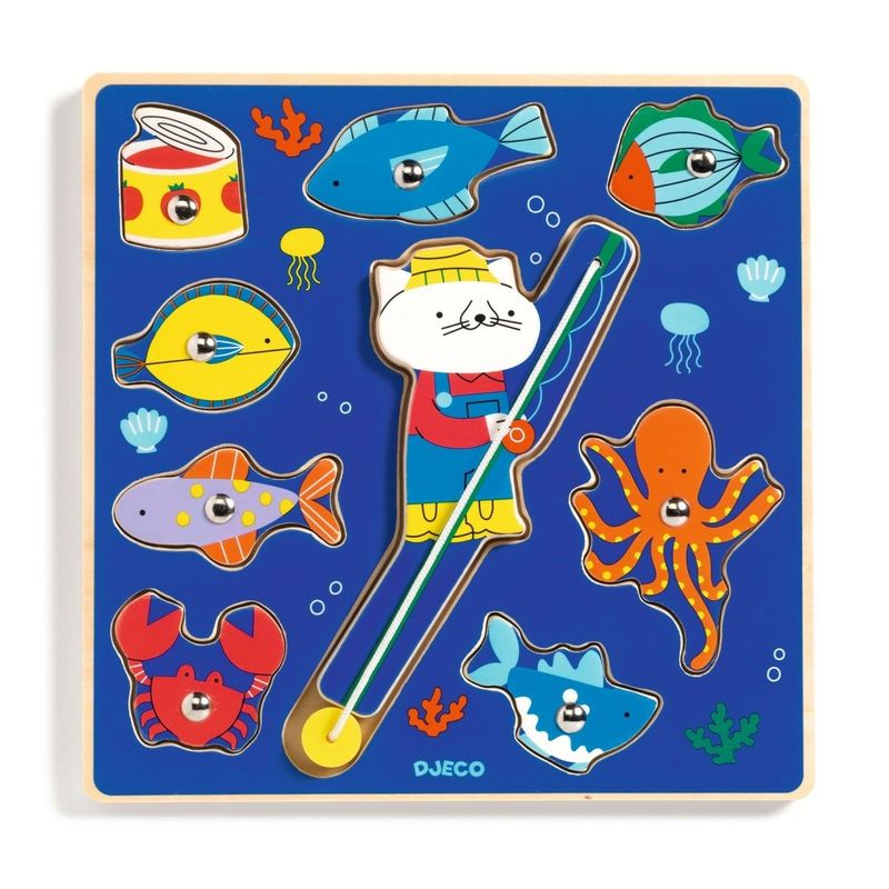 Jucarii, Copii si Bebe - Jucarii si jocuri - Jocuri si puzzle - Puzzle - Joc 2 in 1 puzzle si pescuit magnetic, Djeco - Infinity.ro