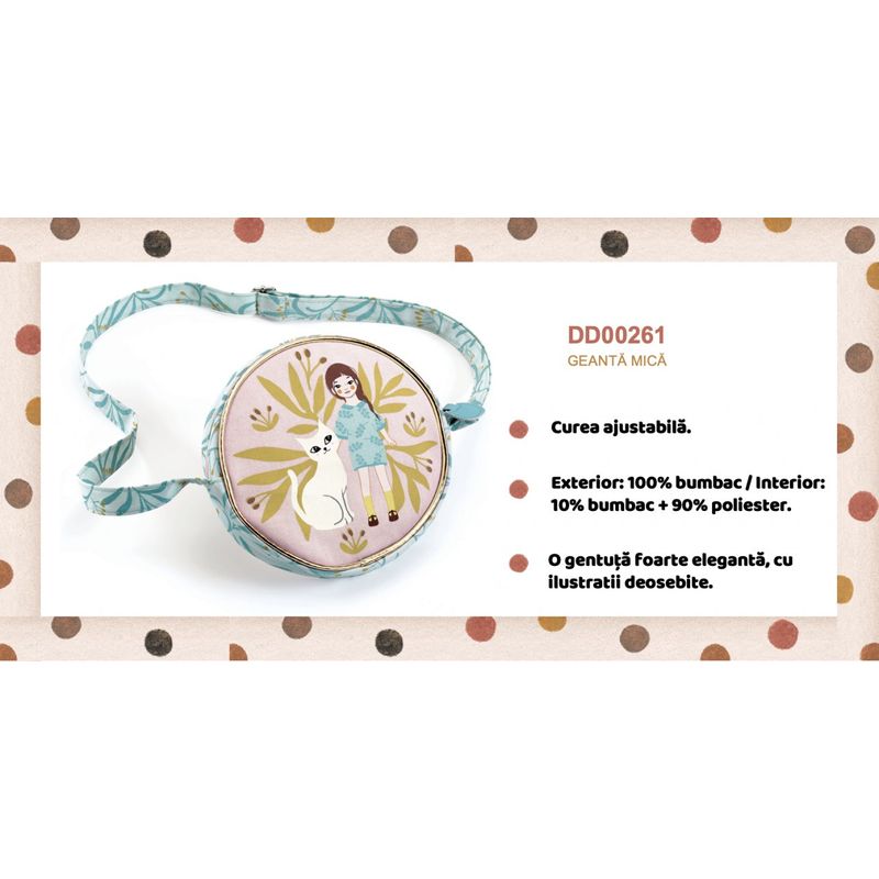 Fashion, accesorii si bijuterii - Copii - Accesorii copii - Genti si rucsacuri copii - Gentuta rotunda Pisica, Djeco - Infinity.ro