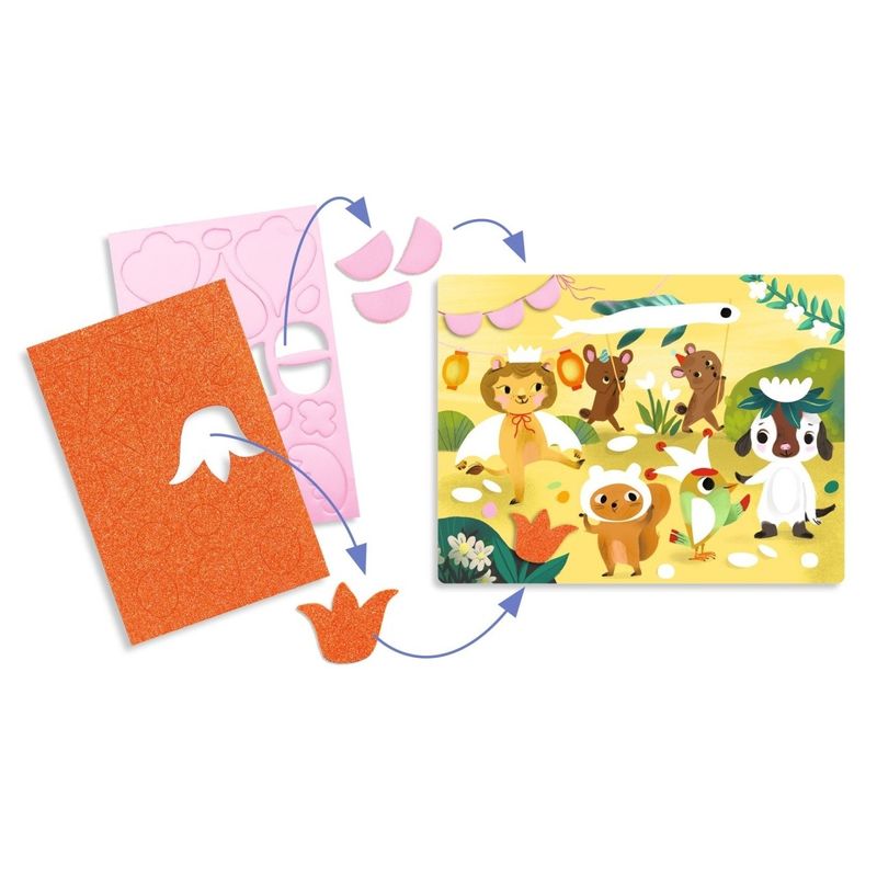 Jucarii, Copii si Bebe - Jucarii si jocuri - Jucarii & jocuri educative - Seturi de artizanat - Joc creativ Colaj cu stickere din spuma, Djeco - Infinity.ro