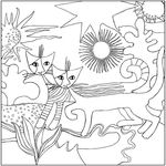 Jucarii, Copii si Bebe - Jucarii si jocuri - Jucarii & jocuri educative - Seturi pictura si desen - Joc creativ de colorat Rosina W Pisici, Fridolin - Infinity.ro