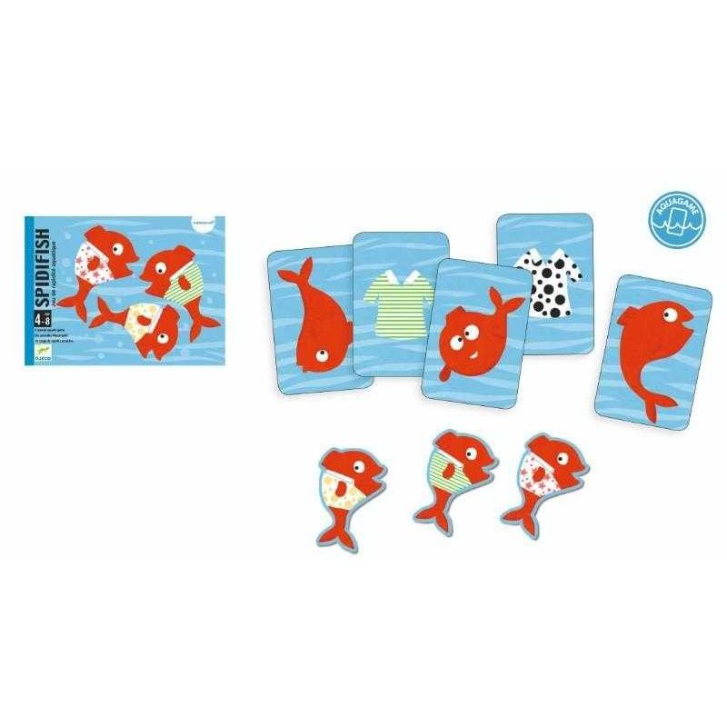 Jucarii, Copii si Bebe - Jucarii si jocuri - Jocuri si puzzle - Jocuri de societate - Joc acvatic cu carti Spidifish, Djeco - Infinity.ro