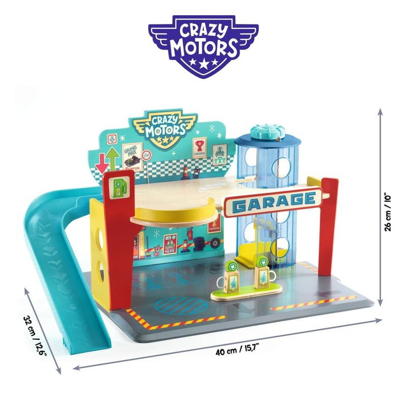 Jucarii, Copii si Bebe - Jucarii si jocuri - Vehicule si jucarii cu telecomanda - Masinute - Garaj pentru masinile Crazy Motors, Djeco - Infinity.ro