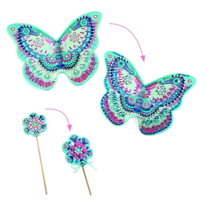 Jucarii, Copii si Bebe - Jucarii si jocuri - Jucarii & jocuri educative - Seturi de artizanat - Joc creativ DIY Aripi si bagheta fermecata, Djeco - Infinity.ro