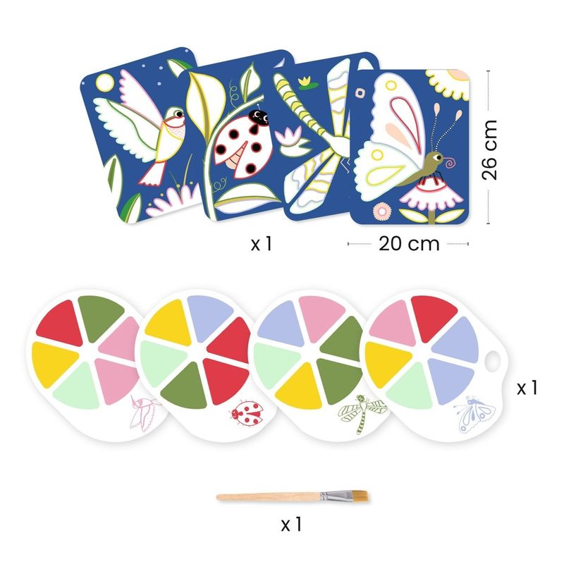 Jucarii, Copii si Bebe - Jucarii si jocuri - Jucarii & jocuri educative - Seturi pictura si desen - Joc creativ de pictura Fluturi si buburuze, Djeco - Infinity.ro