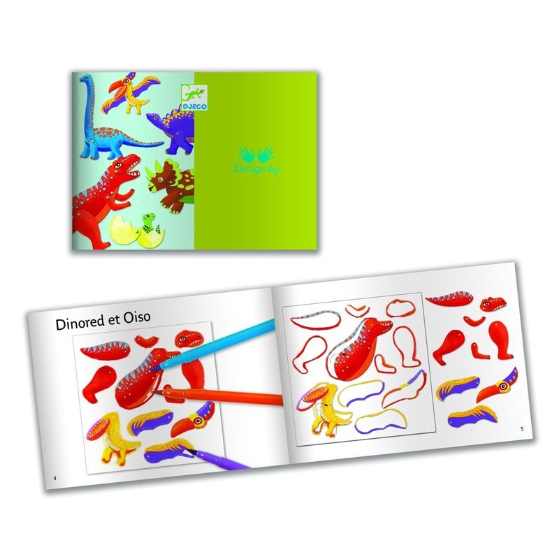 Jucarii, Copii si Bebe - Jucarii si jocuri - Jucarii & jocuri educative - Seturi de artizanat - Joc creativ Dinozauri in miscare, Djeco - Infinity.ro
